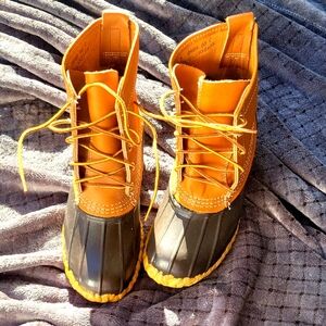 LL Bean Duck Boots Leather-Brown and Tan